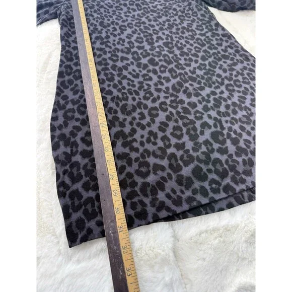 Old Navy Womens Dress Small Gray Black Leopard Print Long Sleeve Bell Cu… - Picture 7 of 10